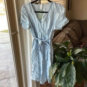 Maternity light denim dress